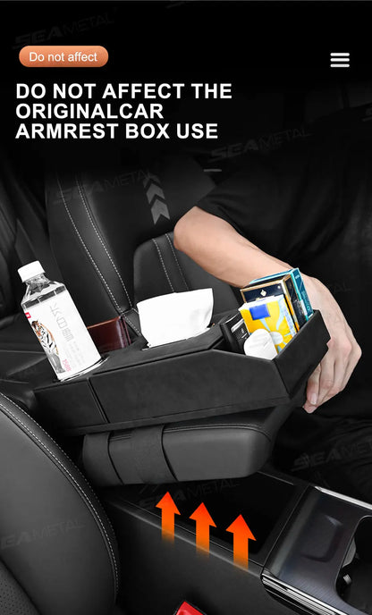 BLALION Car Armrest Mat Height Increase Pad Car Tissue Storage Box Cup Holder Armrest Protect Cushion Elbow Support Arm Cover