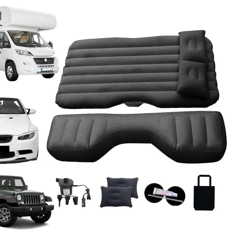 UniversalInflatable Car Mattress Back Seat Travel Bed With Air Mat Rear Seat Sleeping Mat Car Sofa Pillow Instrument  Camping