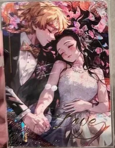 Anime Demon Slayer Kamado Tanjirou Kochou Shinobu Iguro Obanai Kanroji Mitsuri Rare Collectible Cards Birthday Gifts Kid Toys