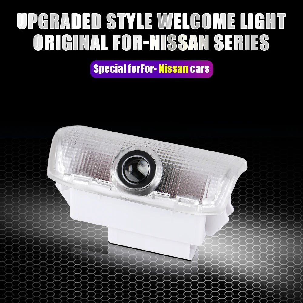 4PCS LED Car Door Welcome Lights 3D Laser Projector Lamps Auto Decoration Accessorie For Nissan Patrol 2012-2017 Teana 2008-2012