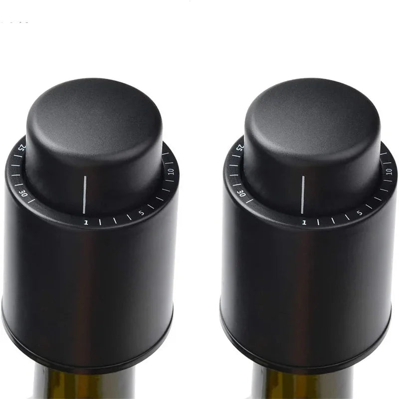 Bouchons de bouteille de vin, bouchons de vin réutilisables, conservateur de vin sous vide avec enregistrement de l'échelle de temps, bouchons de pompe à vide Wine Savers