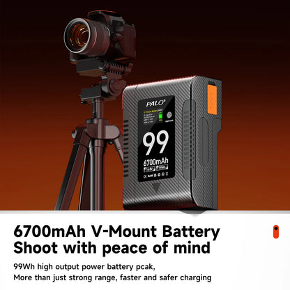 PALO BP-99 BP-199 V Mount Battery Power Bank 14.8V V Lock V Shape Li-ion Battery PD Fast Charging for cameras smartphones laptop