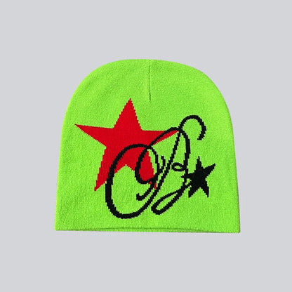 Boy Girls Hip Hop Street Hip Hop Knitting Hat Women Y2k Style Star Beanie Hat Autumn Winter Fashion Gorros Skullies Caps