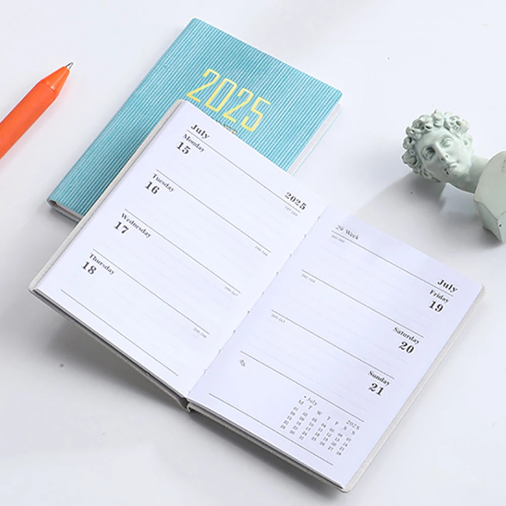 2025 A7 Mini Agenda Book Portable Diary Weekly Planner Notebooks To Do List English Notepad With Calendar School Office Supplies
