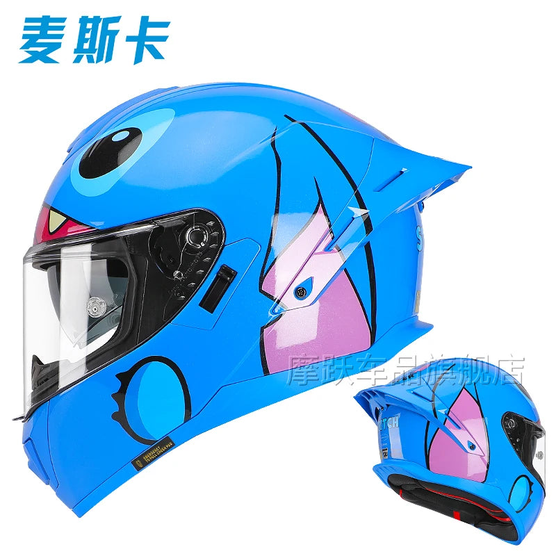 Sanrio Genuine Hello Kitty Motorcycle Helmet Full Face Racing Helmets Offroad Motorcycle Helmet Motorbike Kawaii Xmas Girl Gift