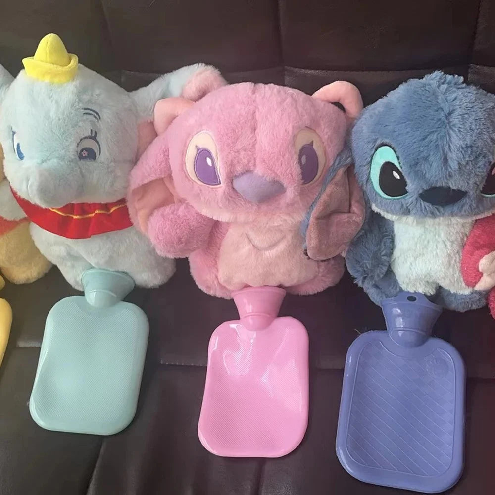 Original Disney Zoobies Hot Water Bag Warm Winter Plush Doll Plushie Lotso Stitch Doll 2-In-1 Useful Gift Toys For Children ﻿