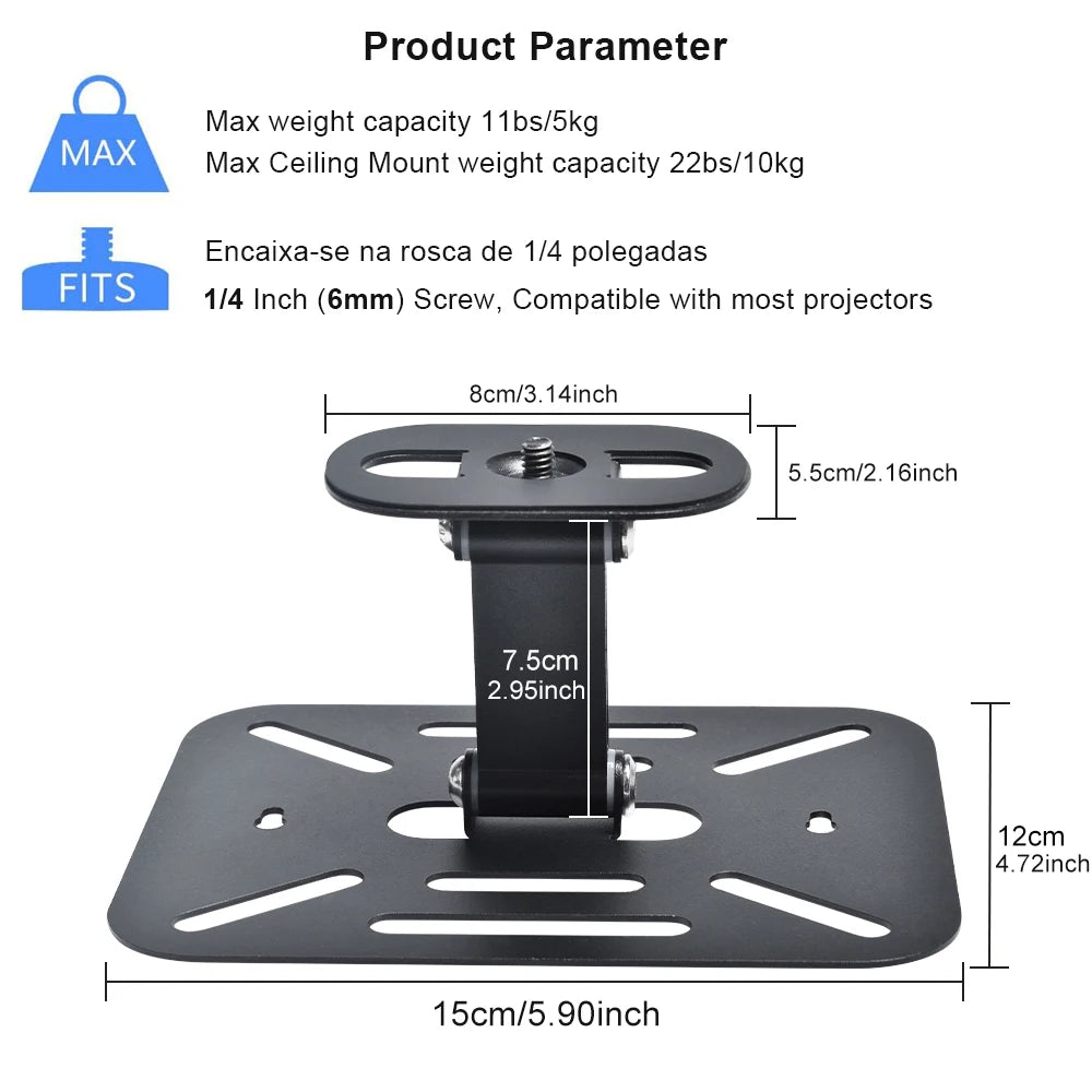 Projector Stand for Home Theater Projetor Bracket Suit for HY300 HY320 XGIMI JMGO XiaoMi Magcubic Ceiling Table Wall Mount