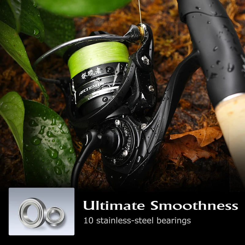 TSURINOYA NEW Spinning Fishing Reel ARTEMIS 800 1500S 2500SH 3000SH Shallow Spool Versatile Long Casting Reel High Speed Wheel