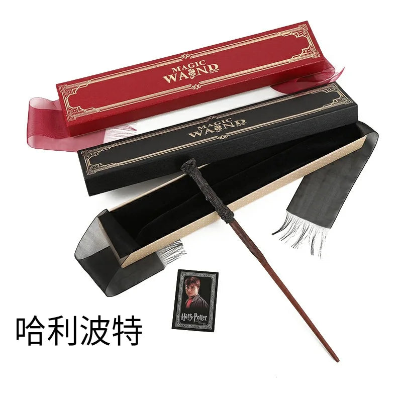 21styles Harry Magic Wand with Hot Stamping Ribbon Box Character Cards Resin Material Cosplay Hermione Prop Voldemort Potter Toy