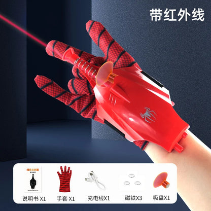 Spiderman Launcher Web Shooters Wrist Launcher With Infrared Aiming Soft Bullet Gun Suction Cup Ejection Toy Children's Gift