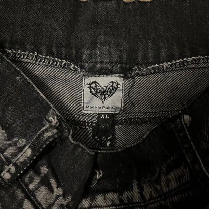 2024 American New Fashion Embroidered Denim Shorts With Oversized Geometric Patterns Women Y2K Harajuku Hip Hop Shorts