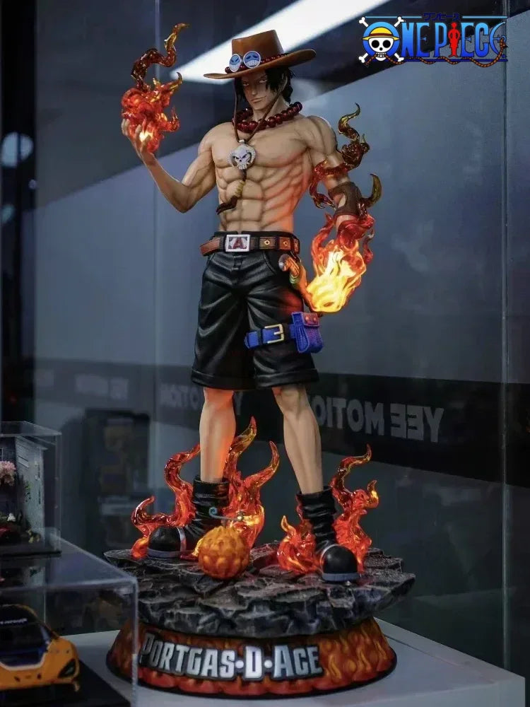 70cm New One Piece Gk Fantasy Third Anniversary 1/3 Ace Super Hugetrendy Statue Anime Decoration Christmas Collect Figures Gift
