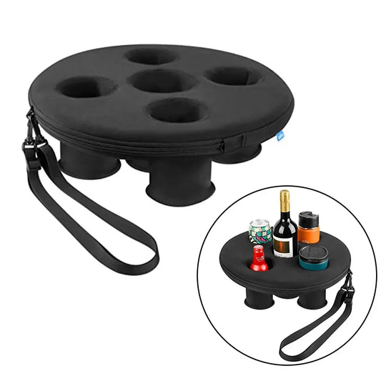 Bucket Cup Holder Floating Inflatable Pool Drink Holder With 5 Holes Float Beer Drink Tray For Swimming Party Cooler Table Parts