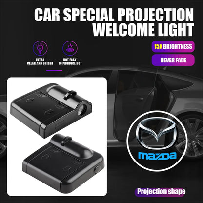 1/2pc Magnetic LED Car Badge HD Wireless Welcome Light Laser Projector Auto Accessories For Mazda Axela Atenza MS Speed CX-3 MPS