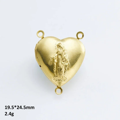 BoYuTe (50 Pieces/Lot) Heart Shaped Raw Brass Locket Pendant Materials Diy Photo Lockets Jewelry Accessories