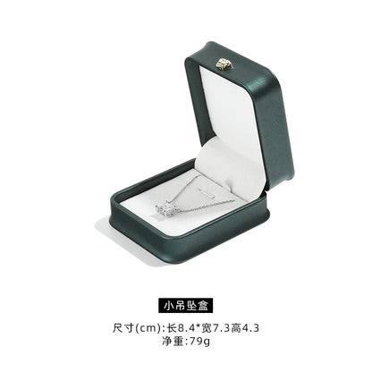 1 boîte à bijoux en cuir pour bague de mariage, pendentif, bracelet, collier, étui de rangement, emballage cadeau, boîte de présentation, vente en gros