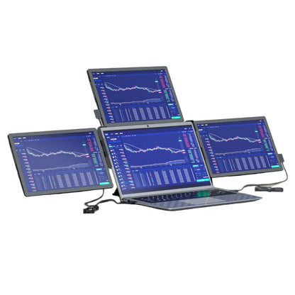 Triple Portable Monitor Triple Laptop Screen Extender Dual 13.3inch 1080P LCD monitors portable Tri screen monitor for laptop