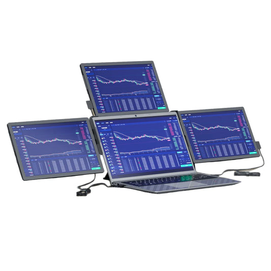 Triple Portable Monitor Triple Laptop Screen Extender Dual 13.3inch 1080P LCD monitors portable Tri screen monitor for laptop