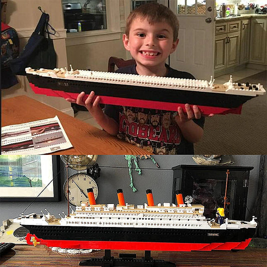 Titanic Rms Cruise Boat Ship City Model Building Kits 3d Blocks Educational Figures Diy Toys Hobbies For Children Bricks