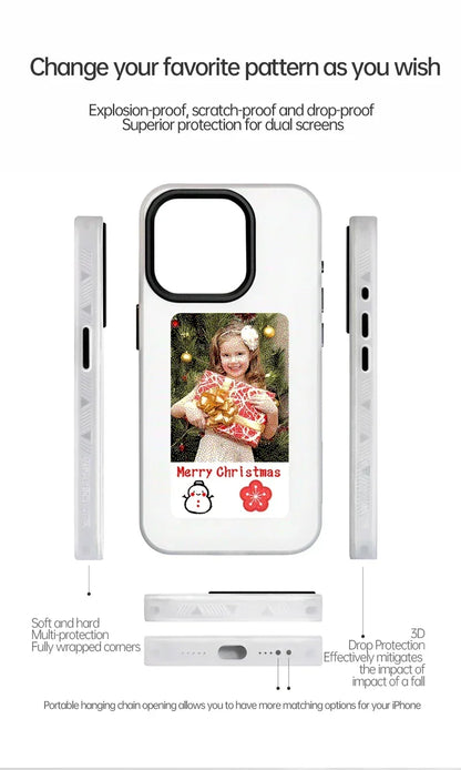 Smart NFC Phone Case For iPhone 15 13 14 Pro Max E-ink Screen Display Refresh Photos Via APP Anime Characters Couple Phone Cover