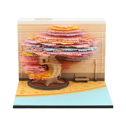 Omoshiroi Block 3D Memo Pad Santorini Magic Calendar Desk Decoration Tear Off Notepad Bookmark Souvenir Gift Girlfriend Birthday
