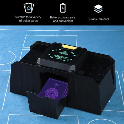 timing Auto Playing Cards Shuffle Electric Poker Shuffler Machine Battery Operated Poker Playing Tool Holds 1-2 Decks of Cards