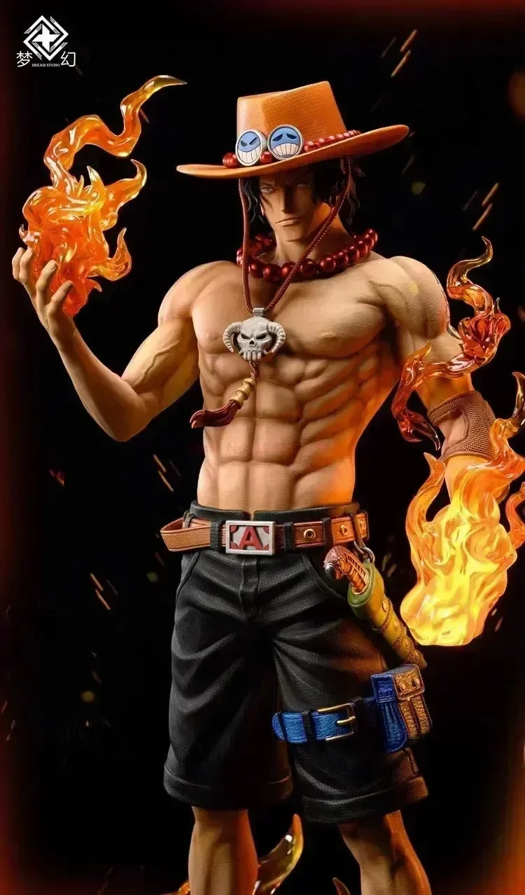 70cm New One Piece Gk Fantasy Third Anniversary 1/3 Ace Super Hugetrendy Statue Anime Decoration Christmas Collect Figures Gift