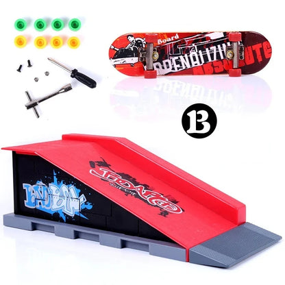 6-In-1 Finger Skateboards DIY Skate Park Ramp Parts For Tech Deck Scene Venue Combination Set For Children Indoor Home Toy