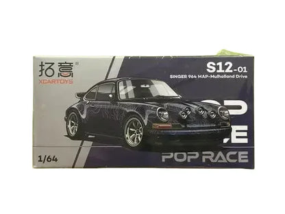 Premium scale model XCARTOYS POPRACE 1/64 Co-branded float series Porsche Martin GTR Alloy model toy, a Christmas gift for boys