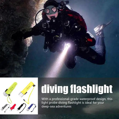 Underwater Flashlight Submarine Lights Batteried Dive Torch Snorkeling Light Underwater TPC-7 Waterproof LED Submersible Safety