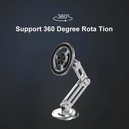 Aluminum alloy magnetic car phone holder, universal 360 ° rotatable shock-absorbing telescopic folding phone holder Accessories
