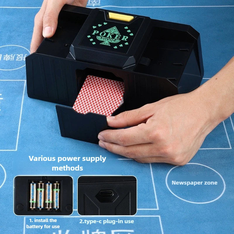 Mélangeur de cartes automatique Mélangeur de cartes de poker électrique à 2 jeux Mélangeur automatique de cartes à capteur / chronométré Machine de mélange de poker