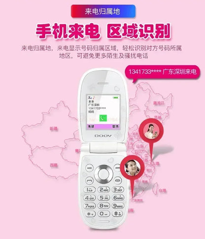 Sanrio Hello Kitty Flip Phone New Cartoon Cute Children White Pink Kawaii Mini Phone Children Birthday Gifts Fashion Model Toys