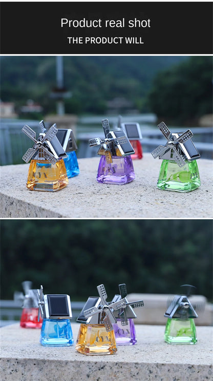 Auto Instrument Panel Air Freshness Solar Energy Deodorization Rotation Windmill Design Light Solid Perfume Car Durable