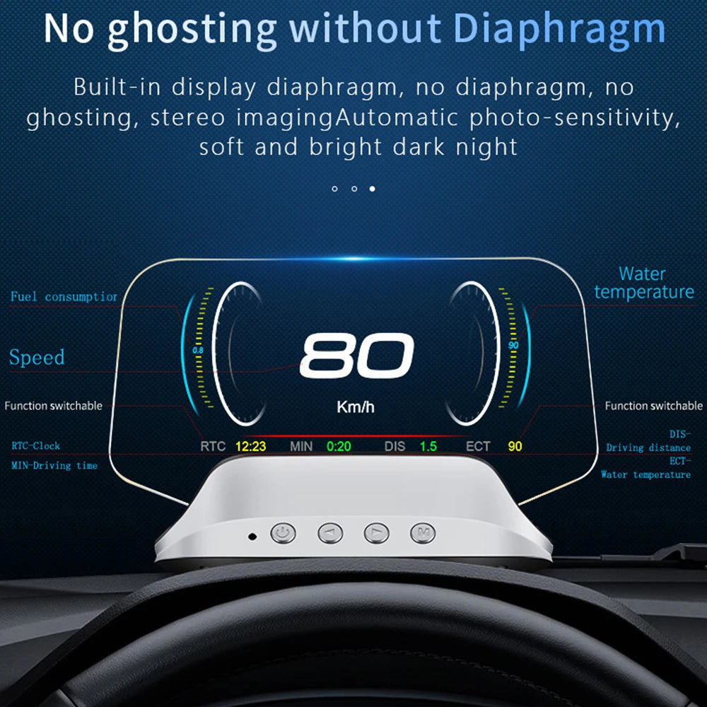 C3 12V Car HUD OBD2 Head Up Display GPS Navigation Digital Speedometer On Board Computer Projector OBD 2 Scanner Test Cartronics