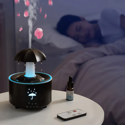 Rotating Umbrella Essential Oil Diffuser with 7 LED Night Light Aromatherapy Diffuser Auto Shut-Off for Home Office
