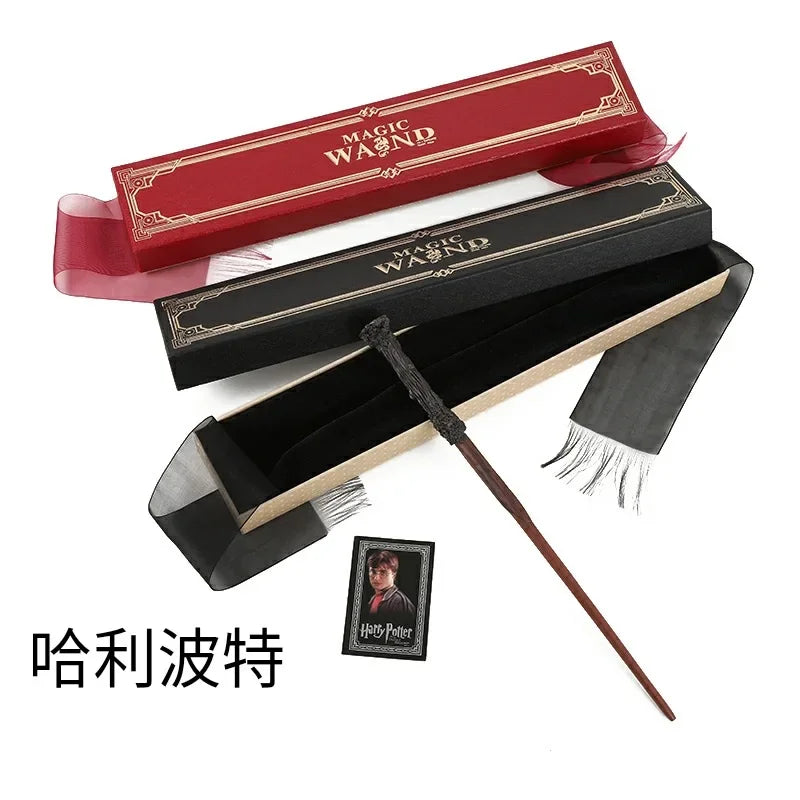 21styles Harry Magic Wand with Hot Stamping Ribbon Box Character Cards Resin Material Cosplay Hermione Prop Voldemort Potter Toy