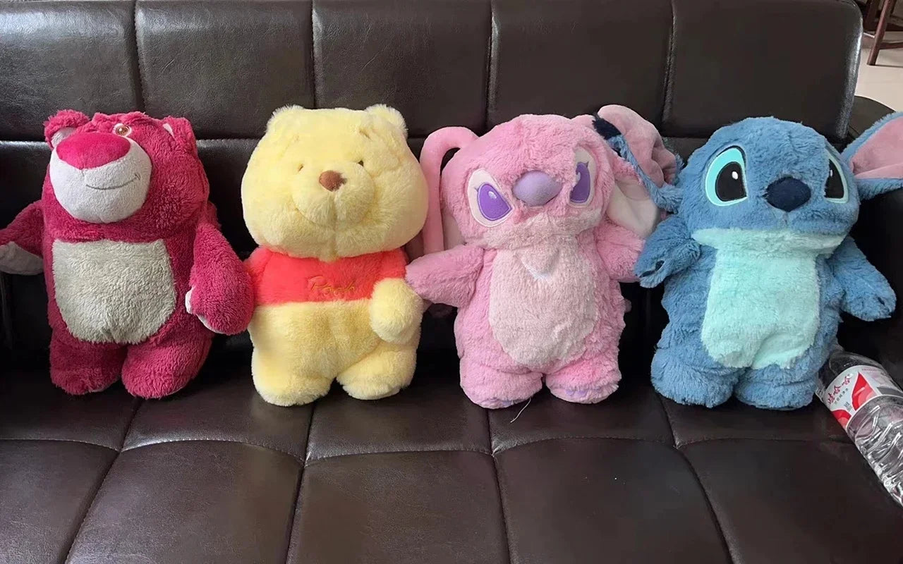 Original Disney Zoobies Hot Water Bag Warm Winter Plush Doll Plushie Lotso Stitch Doll 2-In-1 Useful Gift Toys For Children ﻿