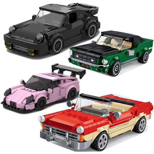 Racing Car City Speed Champions Sports Model Building Blocks DIY Bricks MOC Toy Classic Rally Super Racers Vehicle f1 technique