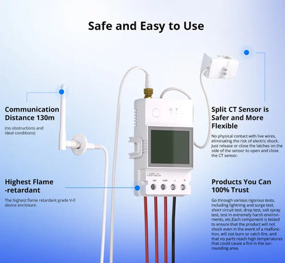 SONOFF POWCT POW Ring Smart Power Meter Energy Monitor 100A WiFi Smart Home Switch Support Contactor Control Alexa Google Home
