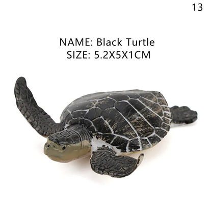 Simulation Marine Life Action Figures Ocean Animal Model Educational Toys Cake Topper,Collection Gift Shark Dolphin Hammerhead