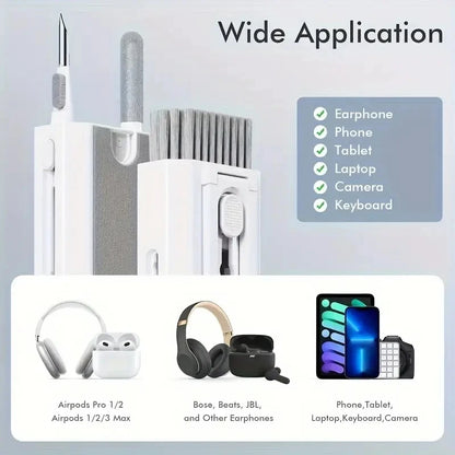 8 in 1 Cleaning Kit Computer Keyboard Cleaner Brush EarphonesCleaning Pen For Headset LPad Phone Cleaning Tools Keycap Puller