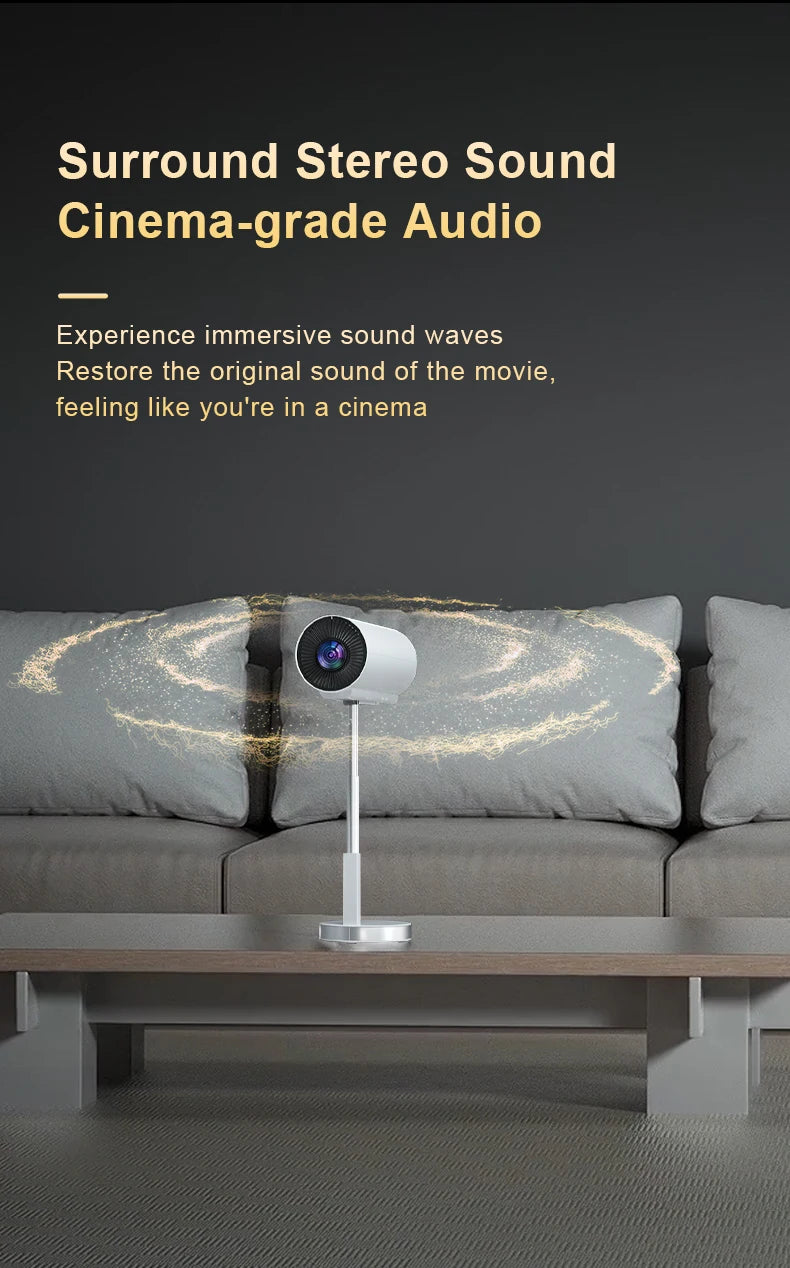 TS-3 Smart Projector 2.4G 5G WIFI With HIFI Speaker Hidden Lift Gimbal Home Theater
