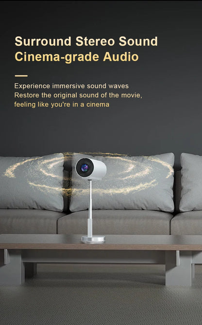 TS-3 Smart Projector 2.4G 5G WIFI With HIFI Speaker Hidden Lift Gimbal Home Theater