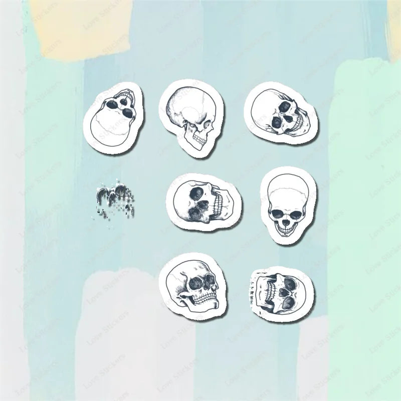 Vintage Anatomical Medical Skull Illustration 5PCS Stickers for Living Room Bumper Anime Cute Kid Car Art Print Window