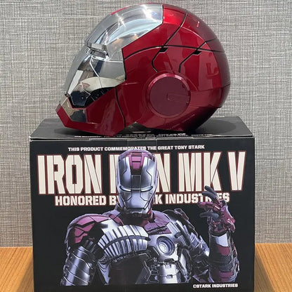 2024 New 1:1 Marvel Iron Man Mk5 Electric Helmet Multi-piece Opening And Closing Helmet Voice Control Eyes Model Adult Toy Gifts