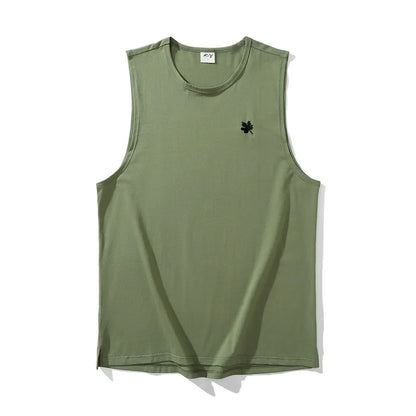 Plus Size Men's Sport Fitness Vest Cotton Trendy Sleeveless T-Shirt Shoulder Vest Casual Top Clearance Special Price
