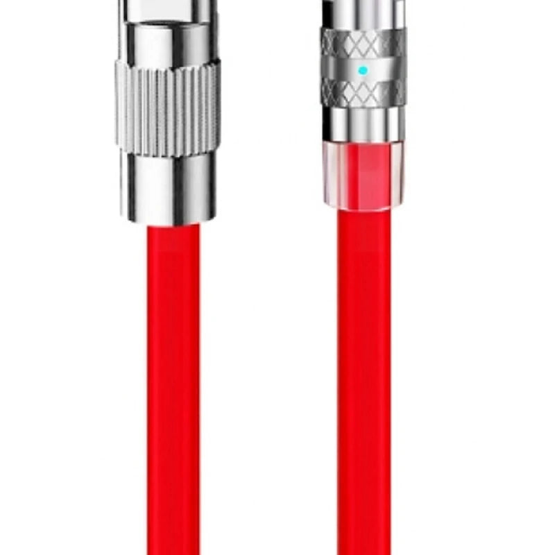 120W Usb Type C Fast Charge Cable 180 Degree Elbow Rotation Type C-Lightning Zinc Alloy Liquid Silicone Data Cable with Light