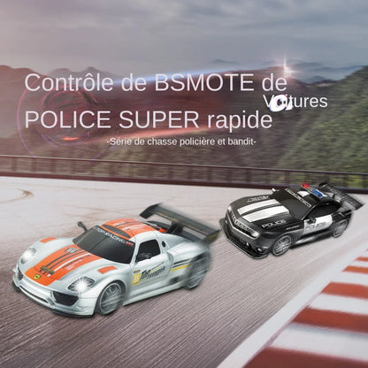 Voiture de police télécommandée super rapide 1/12 2,4 GHz avec lumières, jouet durable pour garçons et enfants
