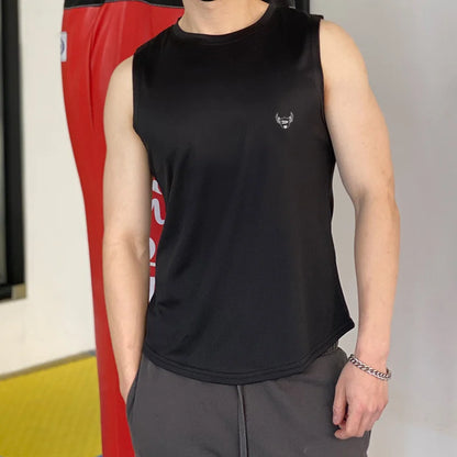 2022 NEW Men Sleeveless Sports Vest Summer Breathable quick-drying Gyms shir Male Bodybuilding Undershirt mesh Fitness Tank Tops